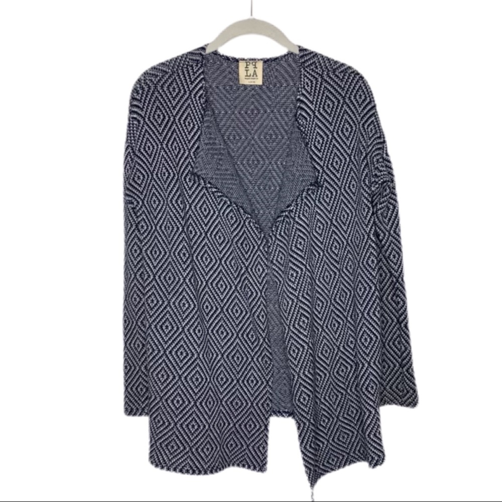 PPLA‎ Woven Geometric Open Cardigan Large